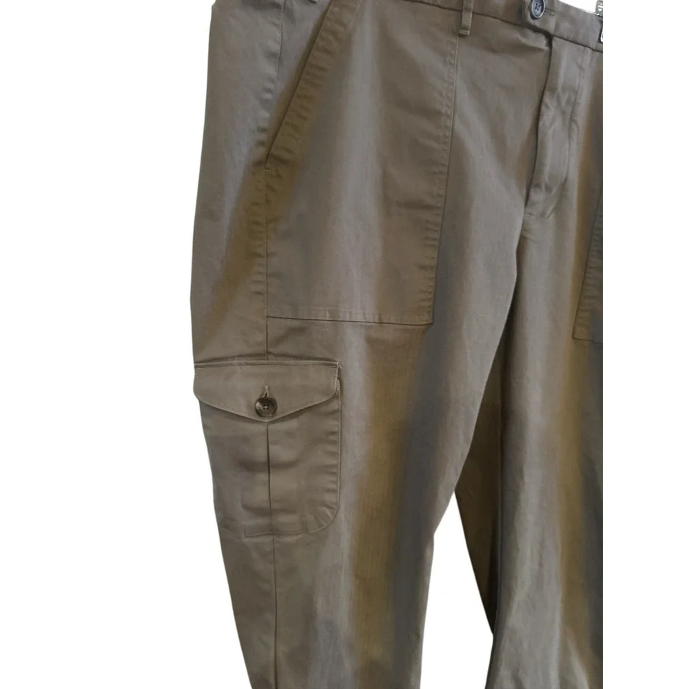 Proper Cloth Men's Khaki Stretch Herringbone Cargo Pants 46/48 X‎ 36.5
